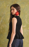 BRISBANE TOP - BLACK LINEN