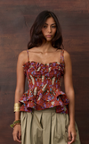 NAMIBIA TOP - ORANGE FLORAL
