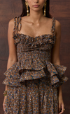 NAMIBIA TOP - BROWN FLORAL