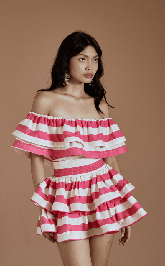 IBIZA TOP - PINK STRIPES