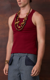 TONIO TANK TOP - GARNET w/ EMBROIDERY