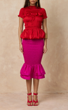 VENEZIA MIDI SKIRT -  BOUGAINVILLEA