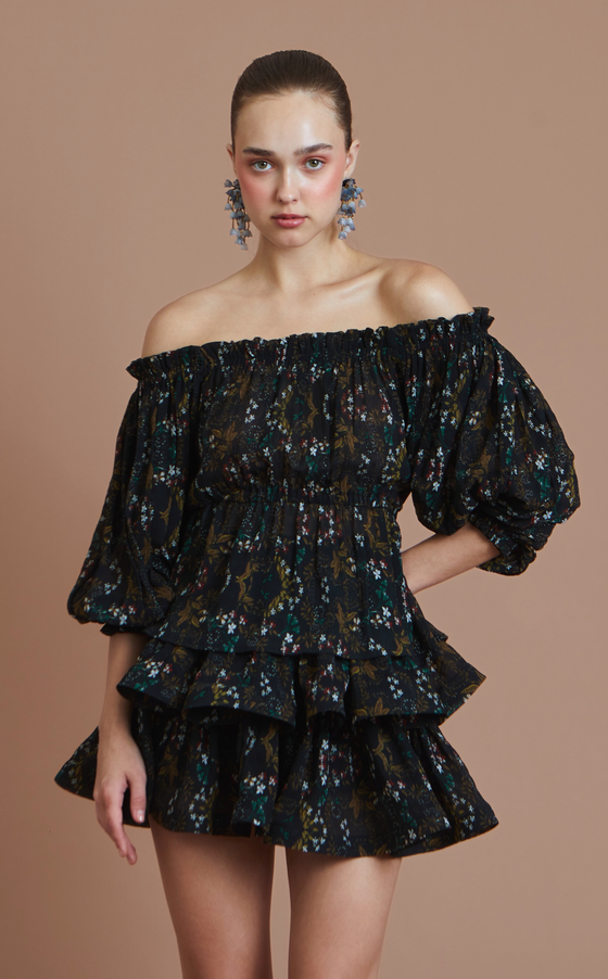 BOGOTA TOP - VINTAGE BLACK FLORAL
