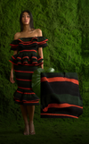 IPANEMA TOP - GREEN-ORANGE STRIPES