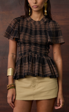SYDNEY TOP - BROWN TARTAN