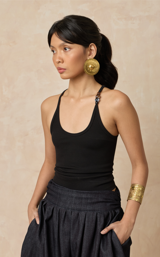 BHUTAN TANK TOP - BLACK