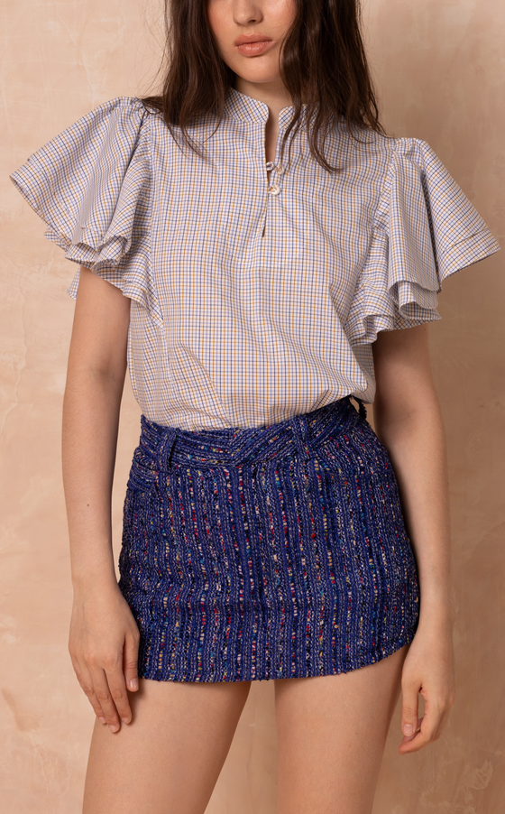 CITA SKORT - BLUE TWEED