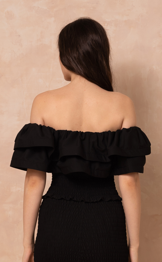 IBIZA TOP - BLACK TWILL