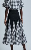 CANBERRA SKIRT - BLACK CHECKERED TWILL