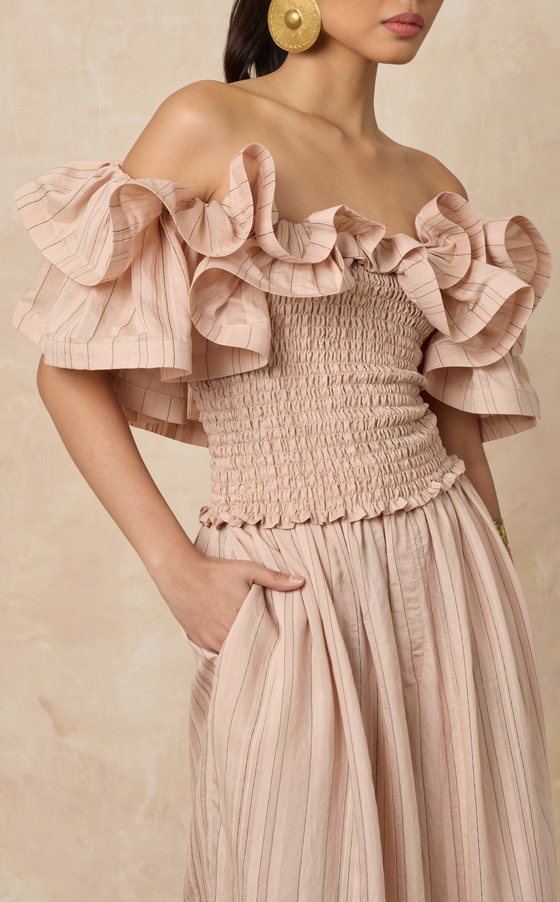 ISADORA TOP - BLUSH STRIPES