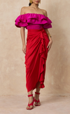 FLORA SKIRT - RED SATIN