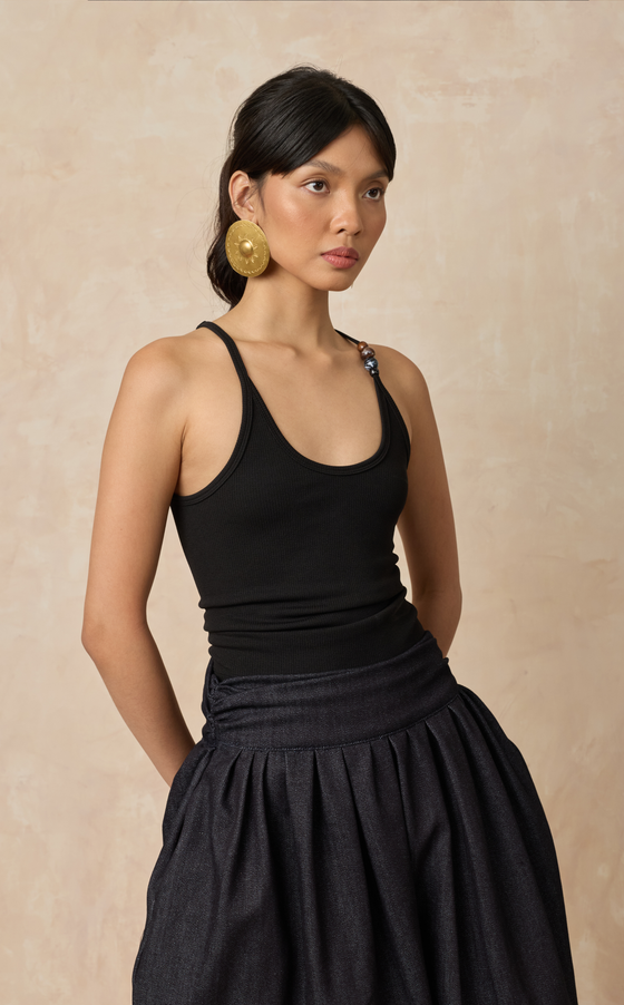 BHUTAN TANK TOP - BLACK