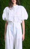 CAMIA TOP - WHITE COTTON STRIPES
