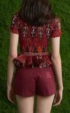 APULIA TOP - RED AZTEC