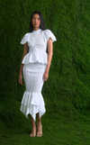 SYDNEY TOP - WHITE COTTON STRIPES
