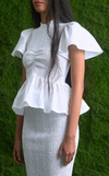 SYDNEY TOP - WHITE COTTON STRIPES