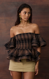 ROMA TOP - BROWN TARTAN