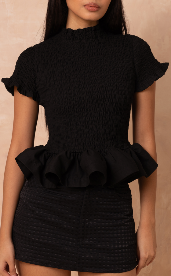 APULIA TOP - BLACK TWILL