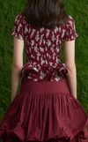 APULIA TOP - RED WHITE FLORAL