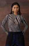 ARA LONG SLEEVES TOP - BLACK VEINS
