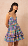 KENYA MINI DRESS - PURPLE PLAID