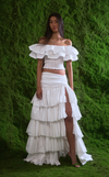 IBIZA TOP - WHITE COTTON STRIPES