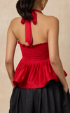 BIRA TOP - RED SATIN