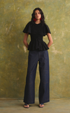 SYDNEY TOP - BLACK LINEN