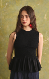 BRISBANE TOP - BLACK LINEN