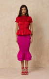 VENEZIA MIDI SKIRT -  BOUGAINVILLEA