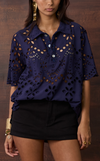 SAN REMO POLO - NAVY BLUE EYELET