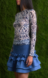 ARA LONG SLEEVES TOP - BLUE BAROQUE