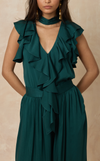 ALHAMBRA TOP - EMERALD SATIN