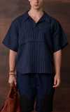 LUANG PRABANG TOP - NAVY PINSTRIPES