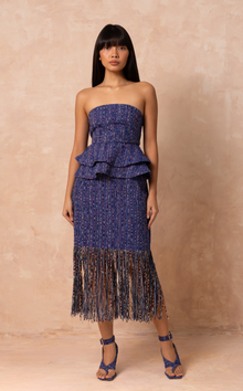  SULU SKIRT - BLUE TWEED (PRE ORDER)