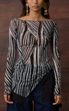 KORA TOP - BLACK VEINS