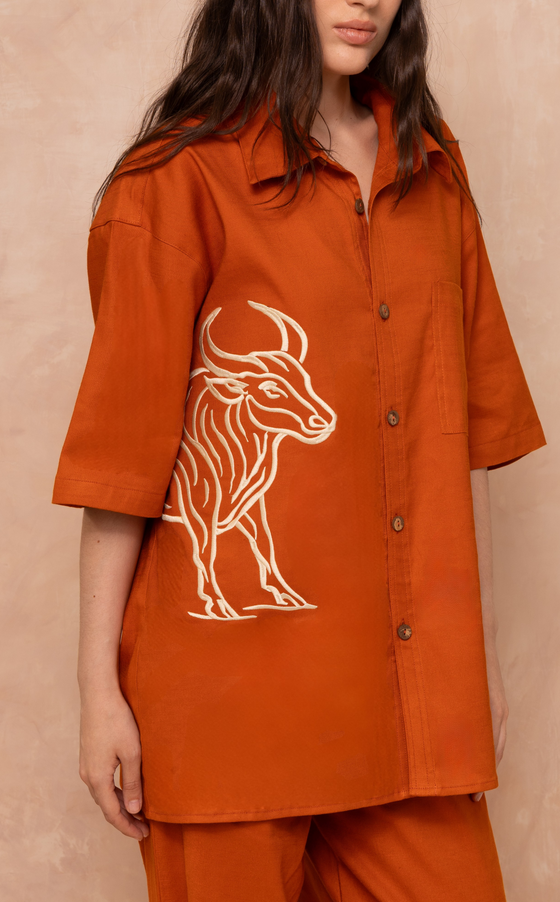 IAGO POLO w/ EMBROIDERY - SAFFRON