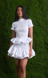 VIDA SKIRT - WHITE COTTON STRIPES