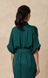 ASMARA DRESS - EMERALD SATIN