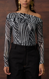 FREYJA TOP -  BLACK VEINS