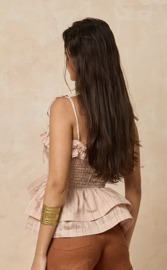 NAMIBIA TOP - BLUSH STRIPES