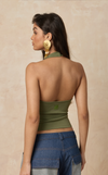 SONJA HALTER TOP - OLIVE