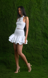 BERLIN TOP - WHITE COTTON STRIPES