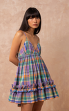KENYA MINI DRESS - PURPLE PLAID