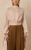 LIBERIA TOP - BLUSH STRIPES