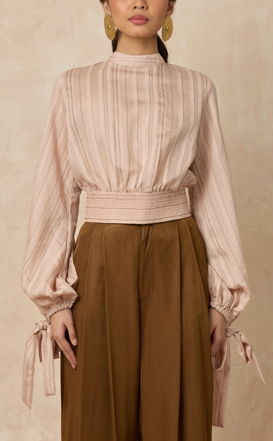 LIBERIA TOP - BLUSH STRIPES