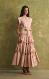 AKITA LONG DRESS - BLUSH STRIPES