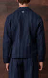 OMAN WRAP SHIRT - NAVY PINSTRIPES
