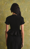 APULIA TOP - BLACK CHARMEUSE