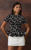 APULIA TOP - BLACK FLORAL